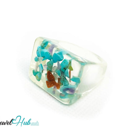 Resin Ring 🪨 TerraPop – UK Q · US 8.5 · Giant Series · Handcrafted Resin CT