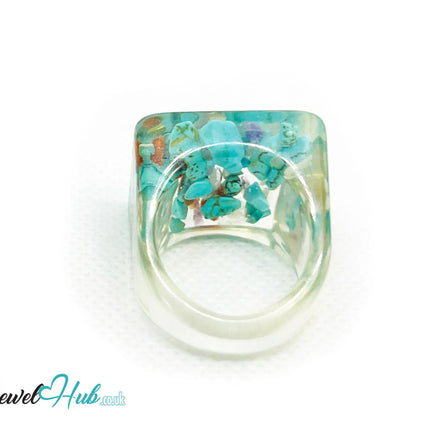 Resin Ring 🪨 TerraPop – UK Q · US 8.5 · Giant Series · Handcrafted Resin CT