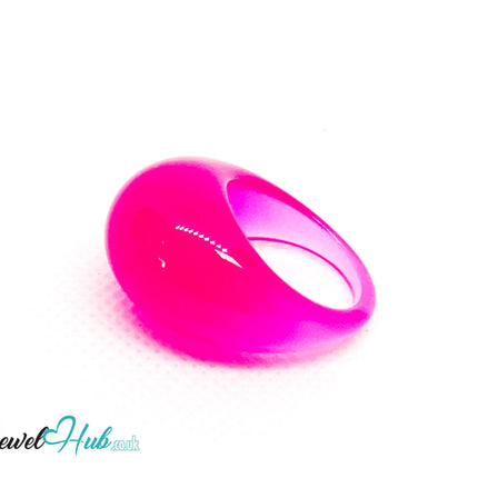 Resin Ring 💖 PinkPop (Bright Pink) · UK O · US 7.5 · Glossy Lightweight CT