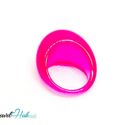 Resin Ring 💖 PinkPop (Bright Pink) · UK O · US 7.5 · Glossy Lightweight CT