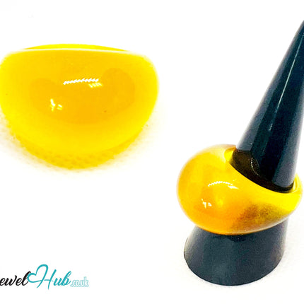Resin Ring 💛 SunPop (Yellow) · UK O · US 7.5 · Glossy Lightweight CT