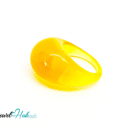 Resin Ring 💛 SunPop (Yellow) · UK O · US 7.5 · Glossy Lightweight CT