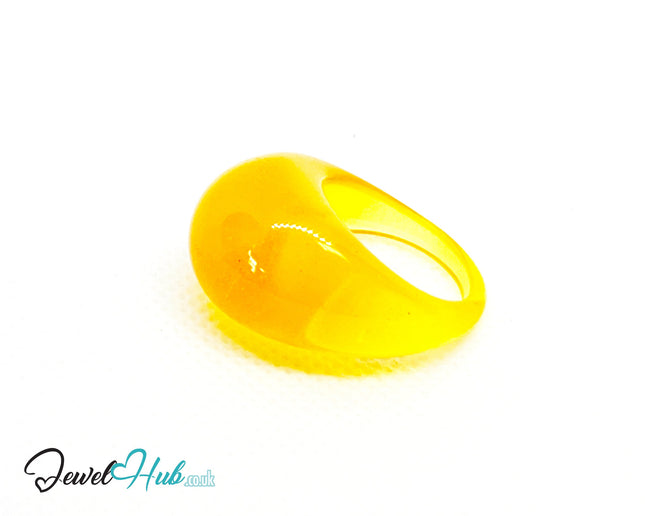 Resin Ring 💛 SunPop (Yellow) · UK O · US 7.5 · Glossy Lightweight CT