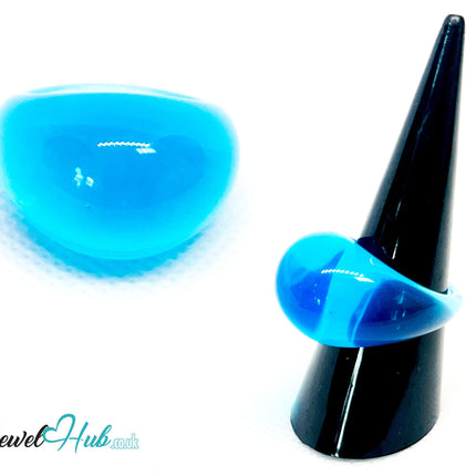 Resin Ring 💙 BlueRush (Cobalt) · UK O · US 7.5 · Glossy Lightweight CT