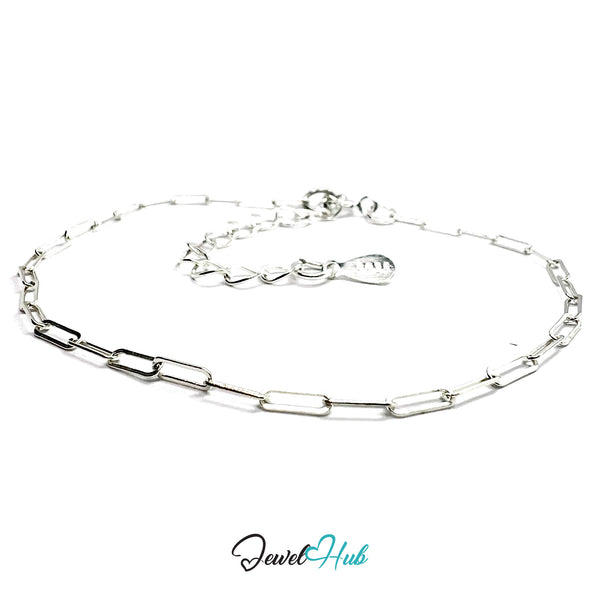 Silver chain bracelet on a white background with 'Jewel Hub' branding.
