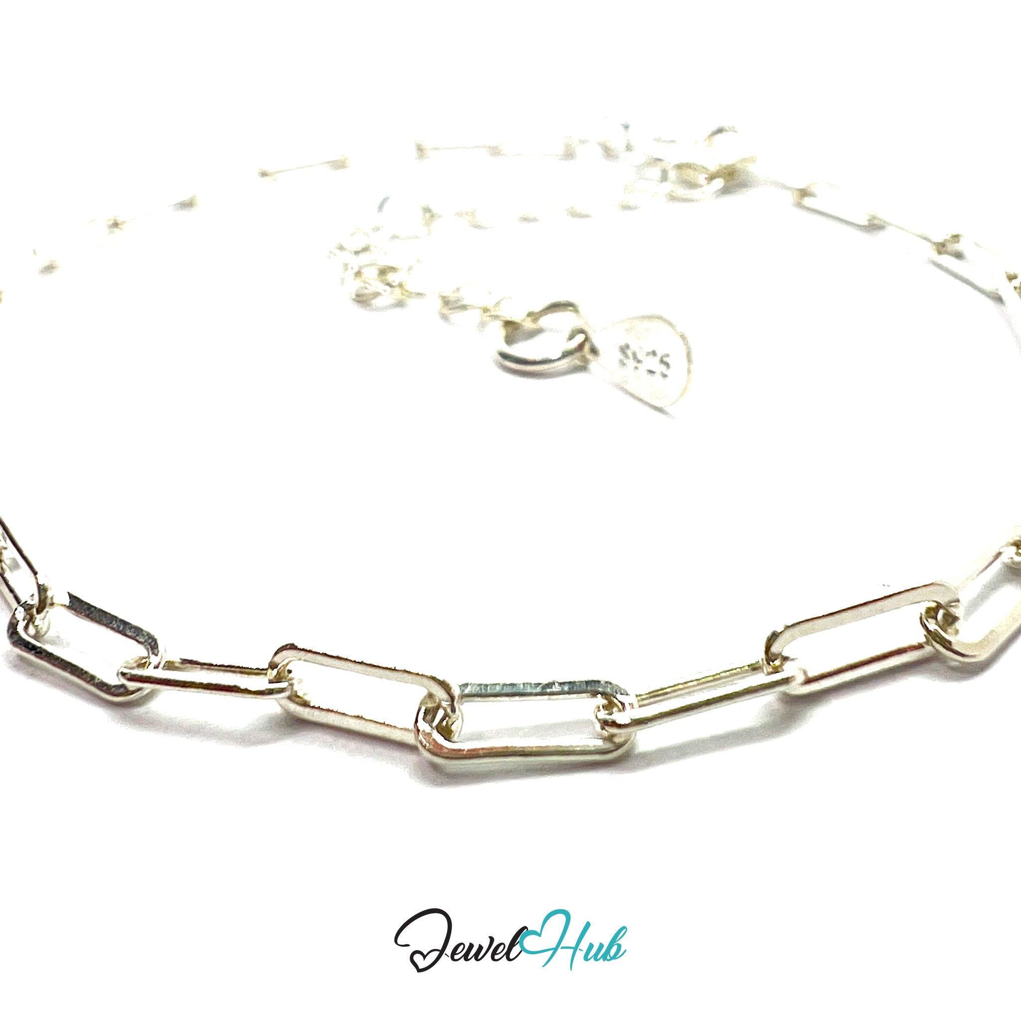 Gold chain necklace with heart pendants on a white background, branded 'Jewel Hub'.