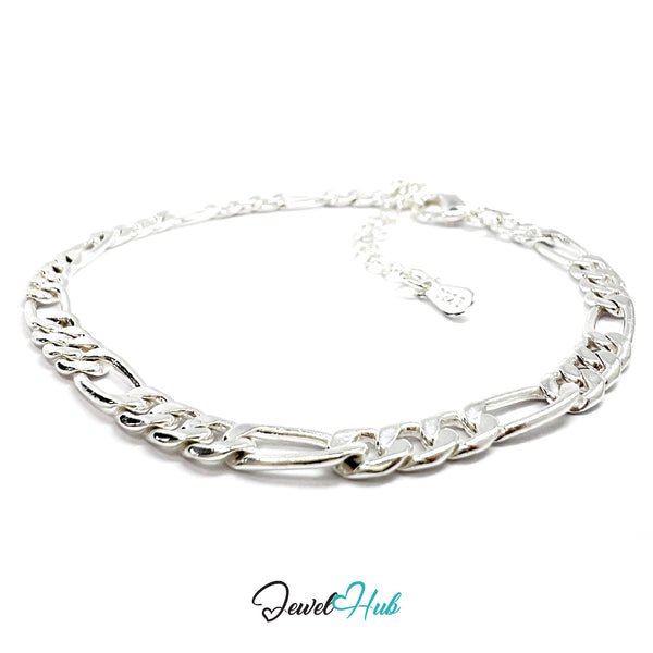 Silver chain bracelet on a white background with 'Jewel Hub' branding.