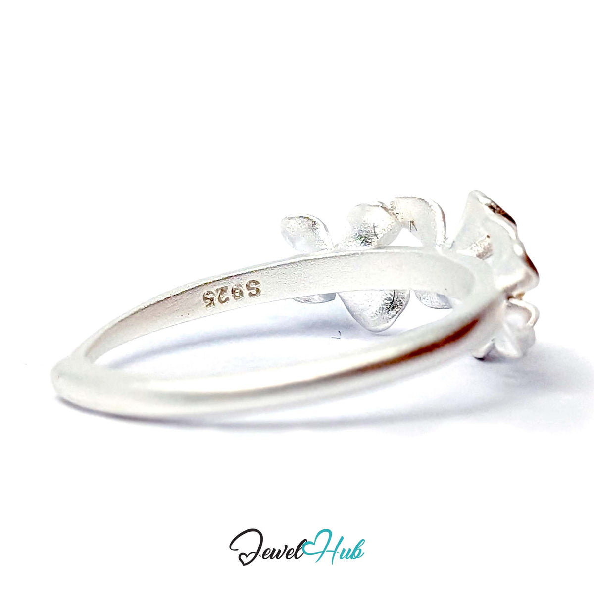 Inside the Three Flower Ring band, showing the S925 stamp