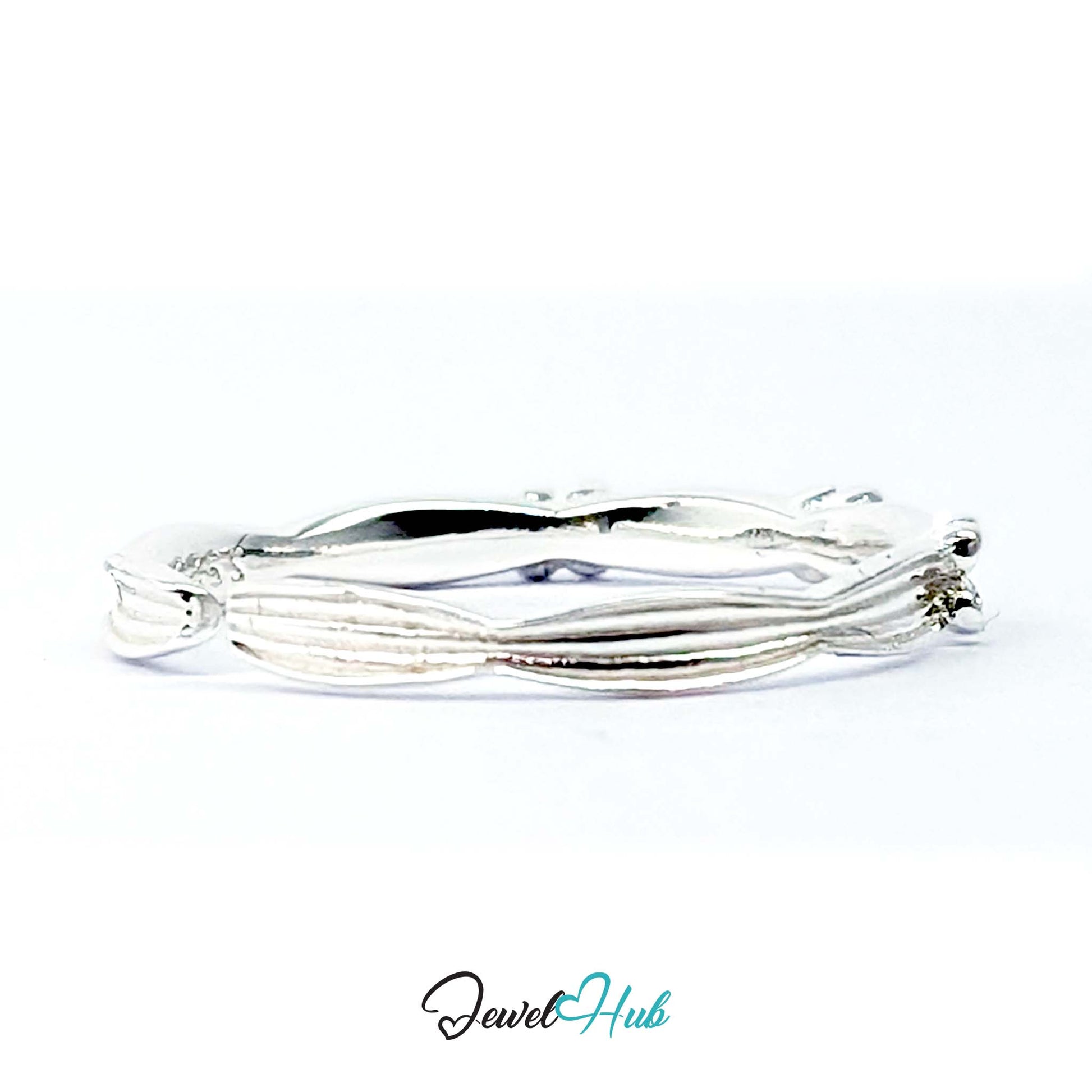 Side view of the Flower Band Ring, showing the 2.1mm band height