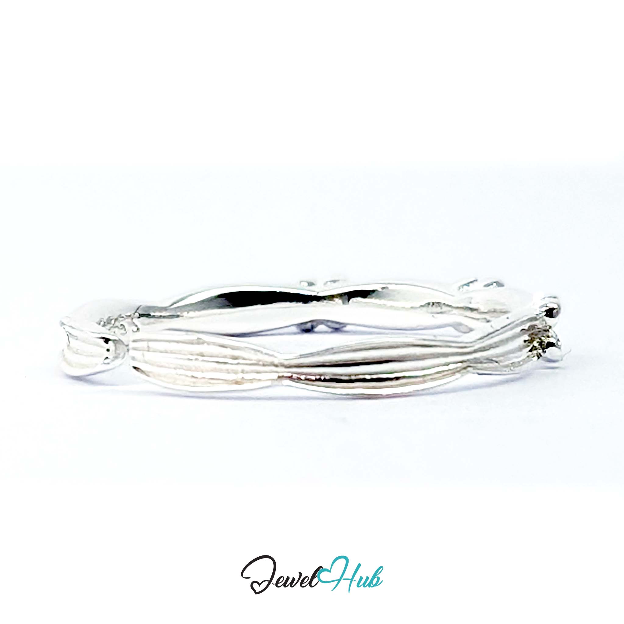 Side view of the Flower Band Ring, showing the 2.1mm band height