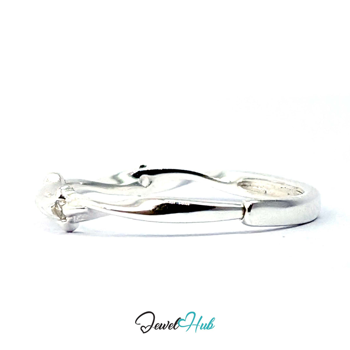 Three Spark Ring showing the open back of the adjustable band