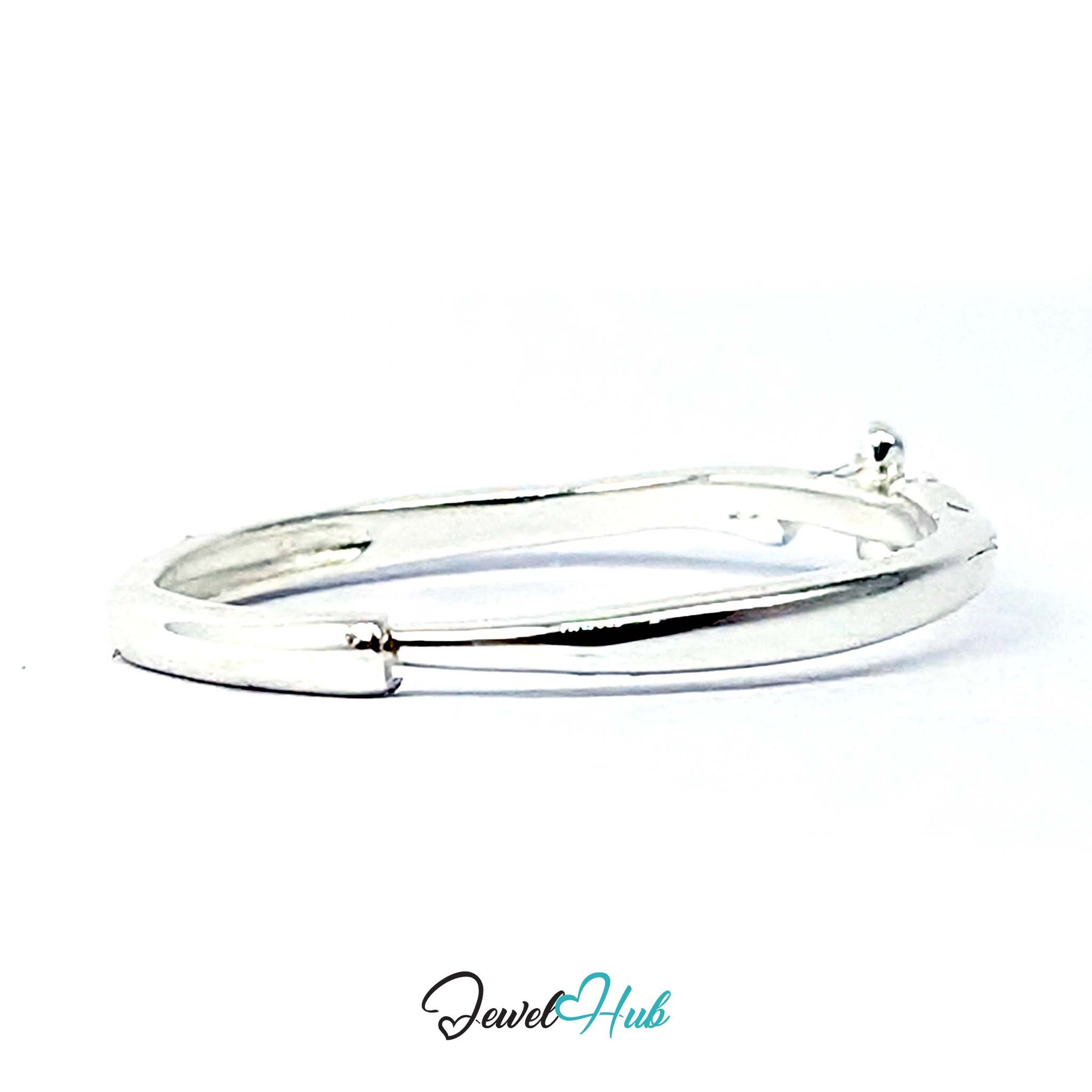 Inside the Single Flower Ring band, showing the fine silver 999 stamp