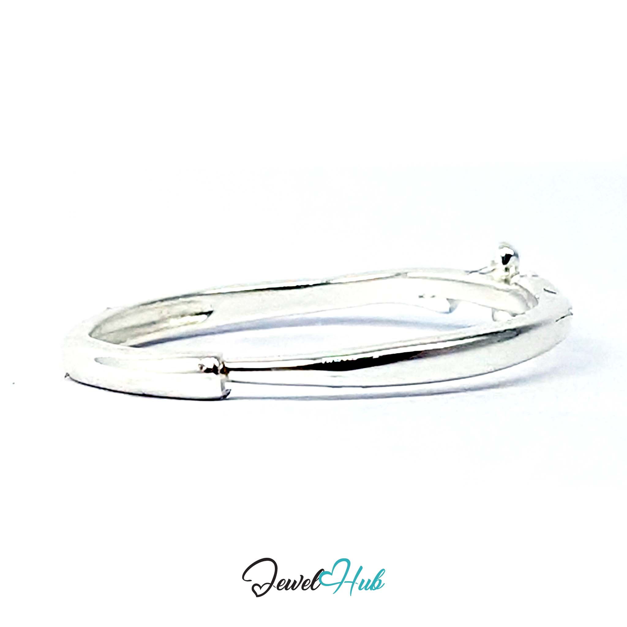 Inside the Single Flower Ring band, showing the fine silver 999 stamp
