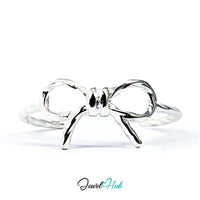 999 Fine Silver Bow Ring - Twisted Wire Ribbo