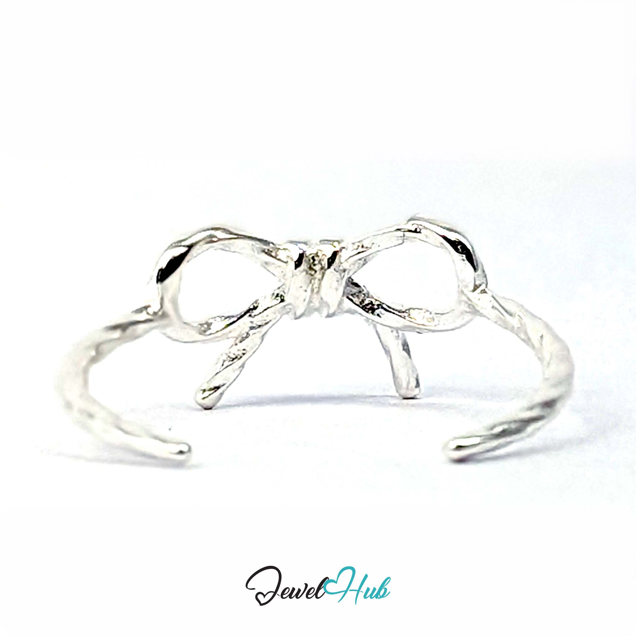 Bow Ring front view, bow measuring 12.5mm wide by 7.64mm tall