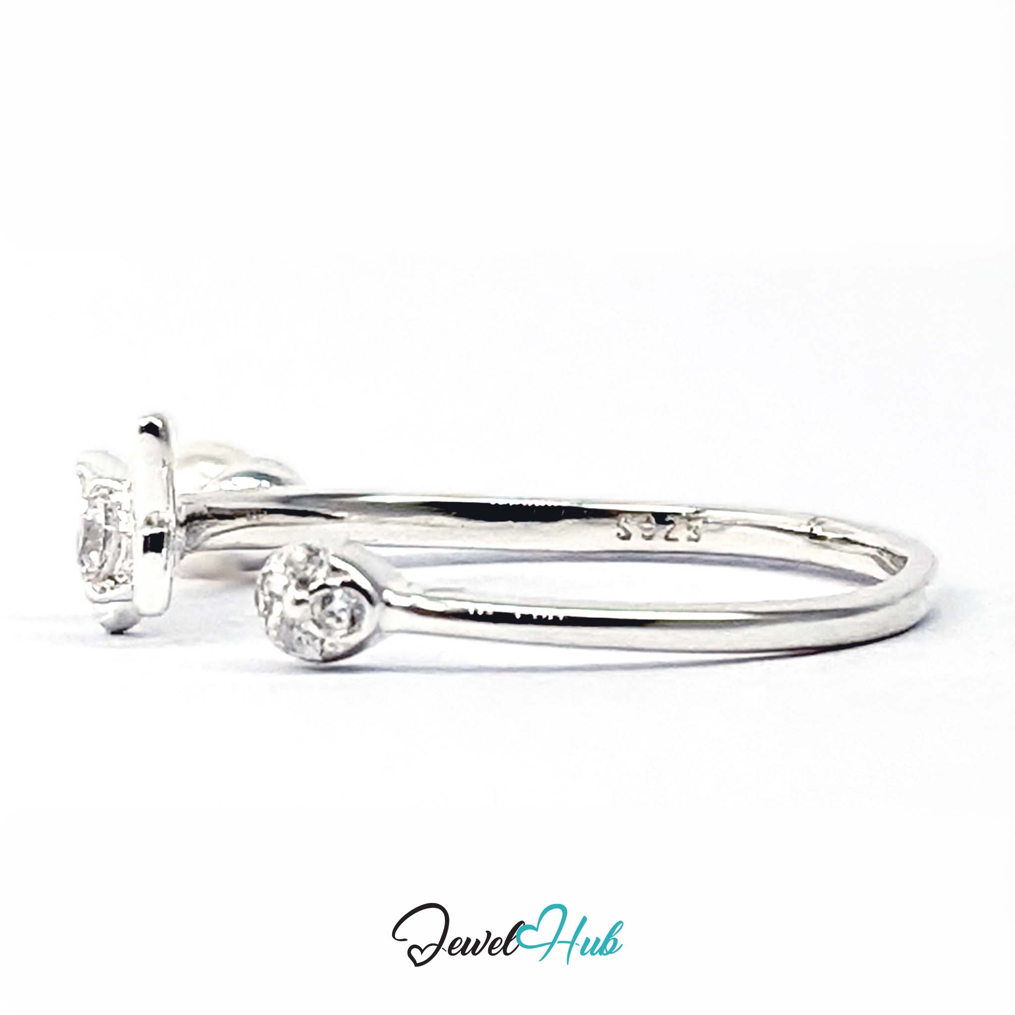 Open back of the butterfly ring with the S925 stamp visible inside the band - JewelHub