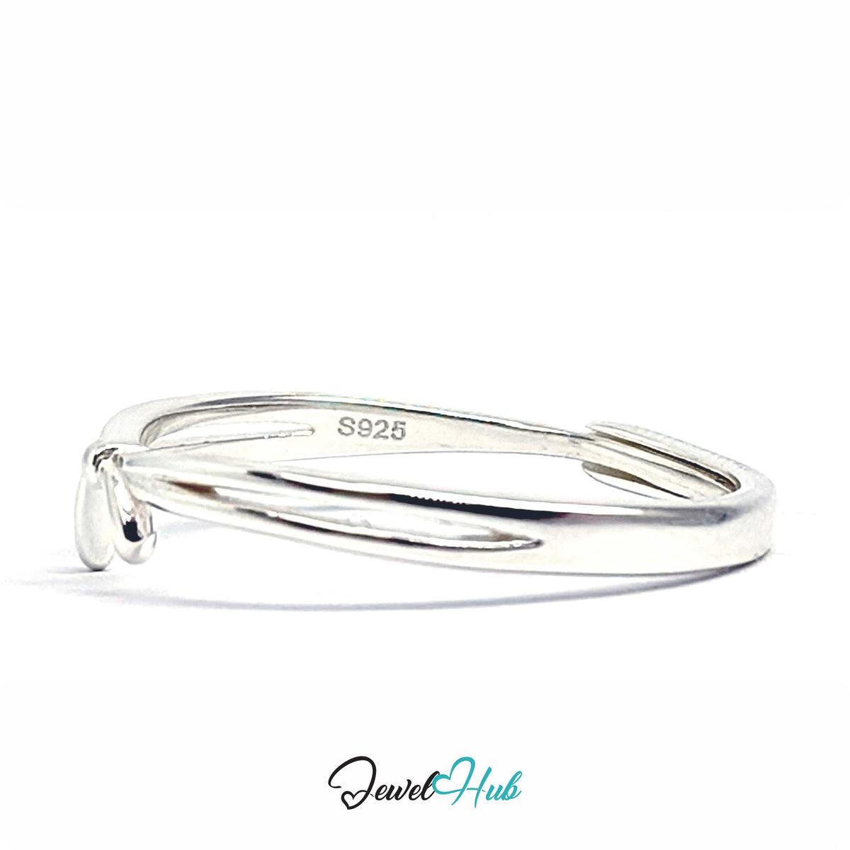 S925 stamp on the inside of the plain ribbon ring band - JewelHub