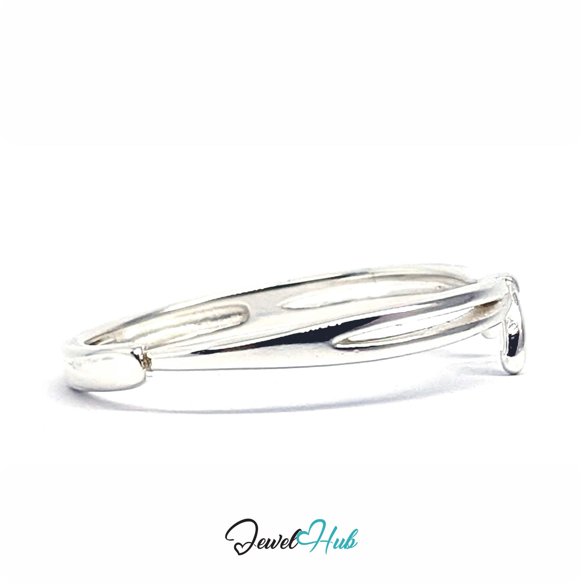 Side view of the ribbon ring, showing the 2mm polished band - JewelHub