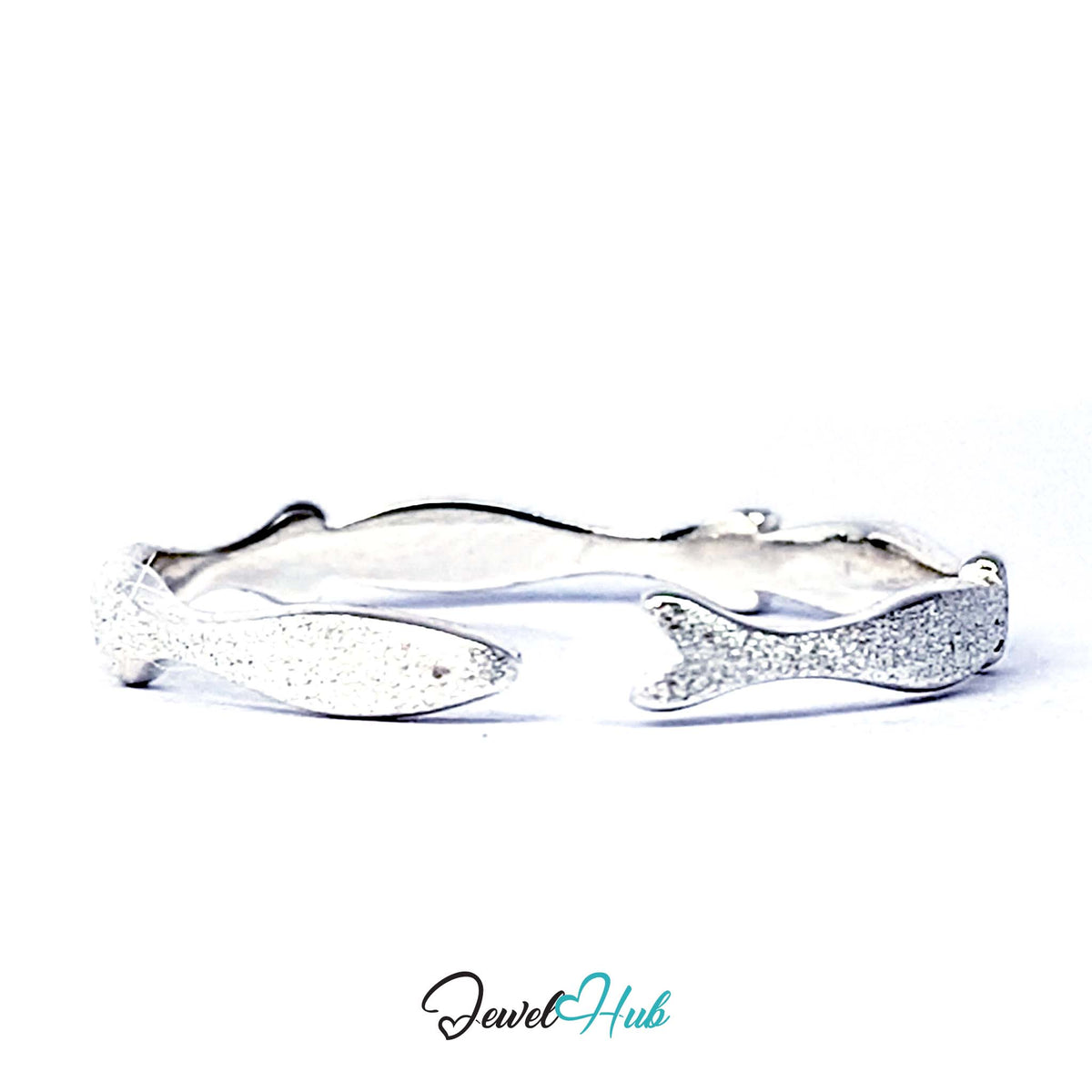 Open back of the five fish adjustable band, with two fish tails at the gap - JewelHub