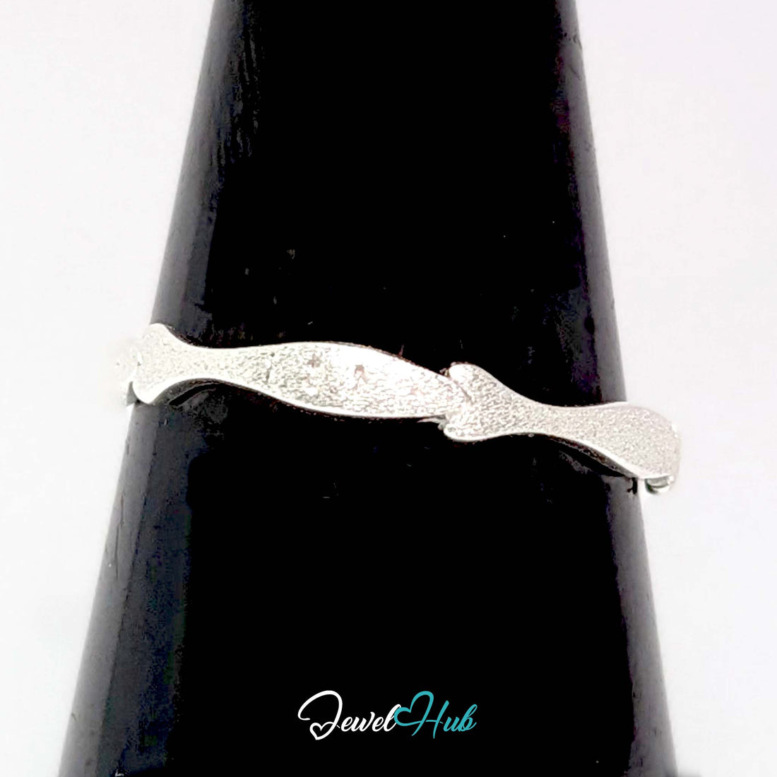 999 fine silver ring with five fish swimming nose to tail around the band - JewelHub