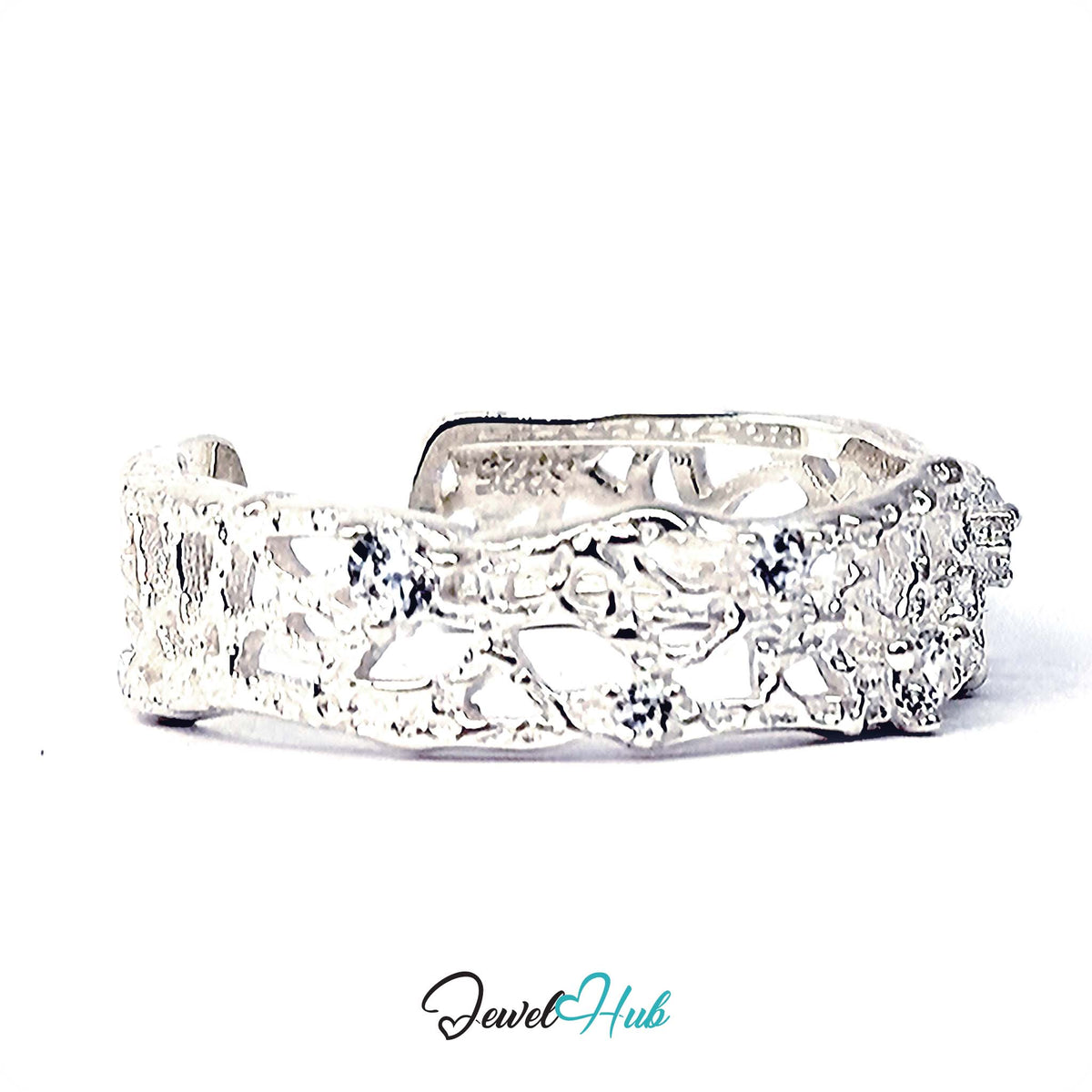 Rear view of the pierced band with the S925 stamp inside - JewelHub