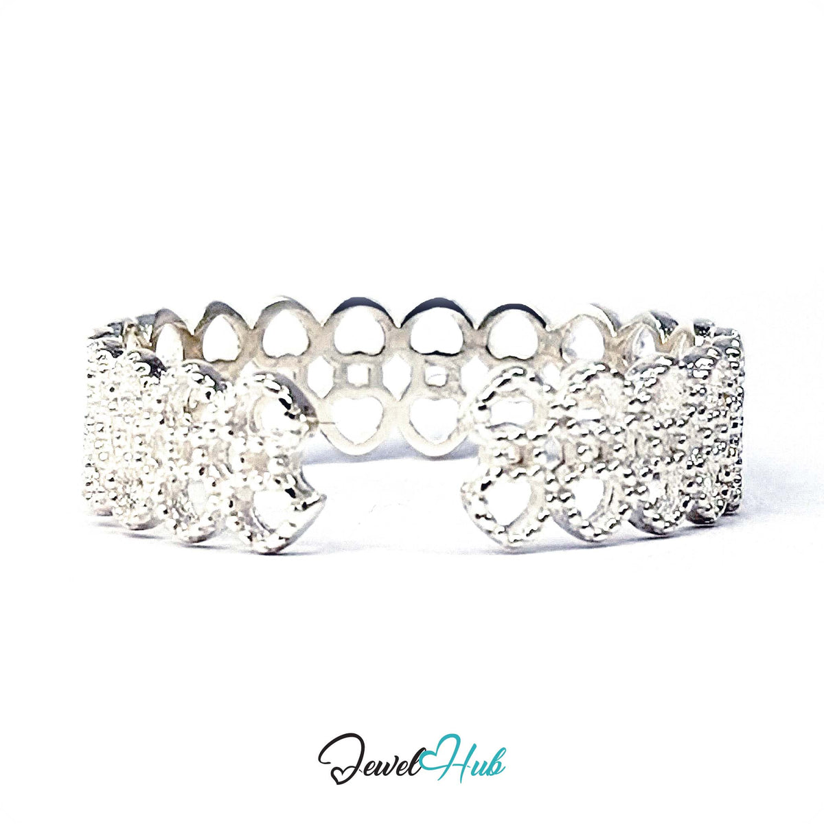 Open back of the adjustable crown lace band - JewelHub