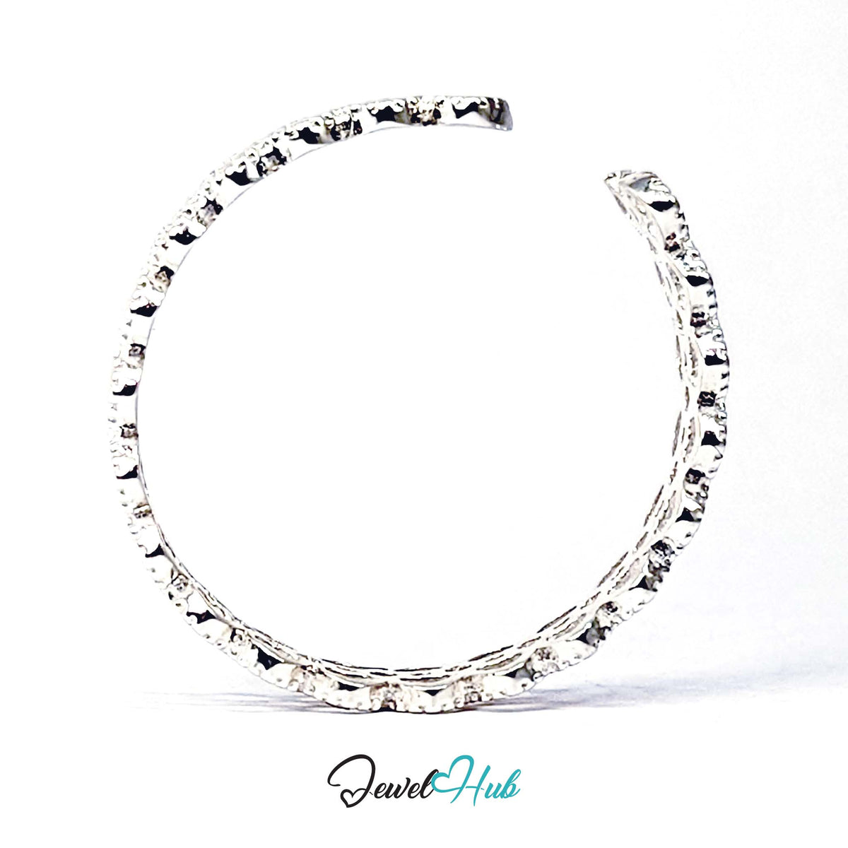 Crown lace ring opened out flat, showing the full length of the band - JewelHub