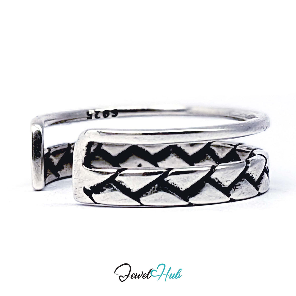 Rear view with the S925 stamp visible on the inside of the band - JewelHub