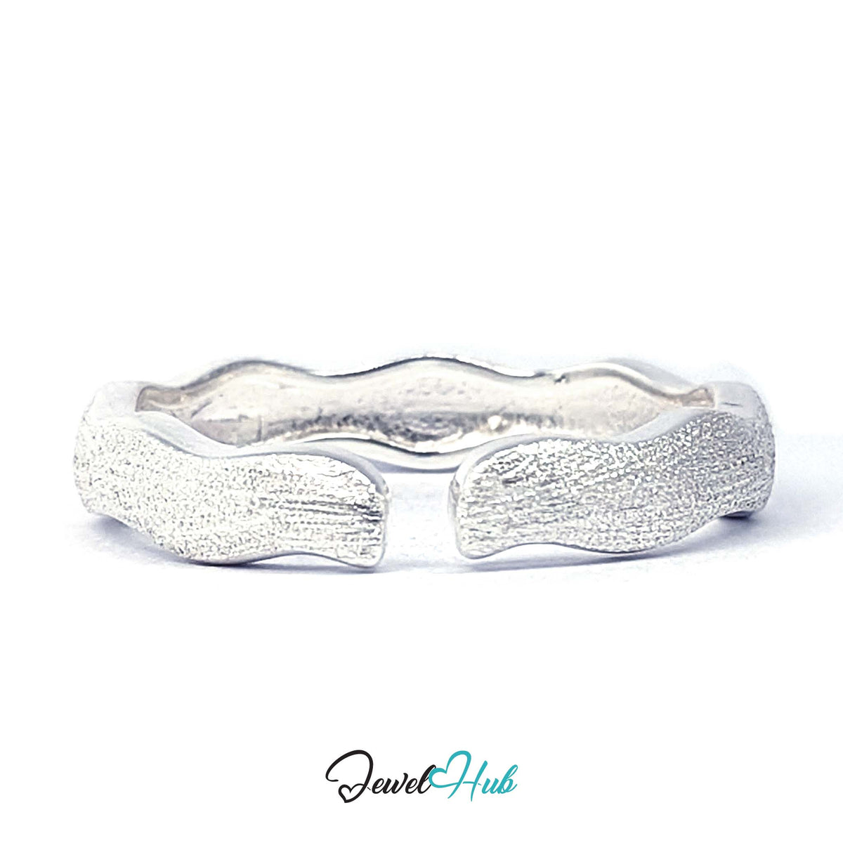 Open back of the adjustable wave edge band - JewelHub