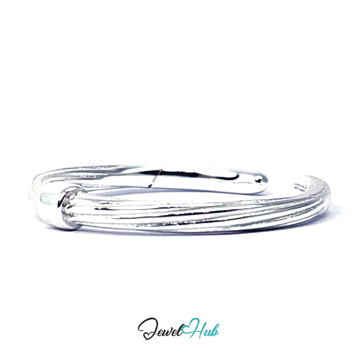 Side view of the fine rope strands gathered under the polished collar - JewelHub