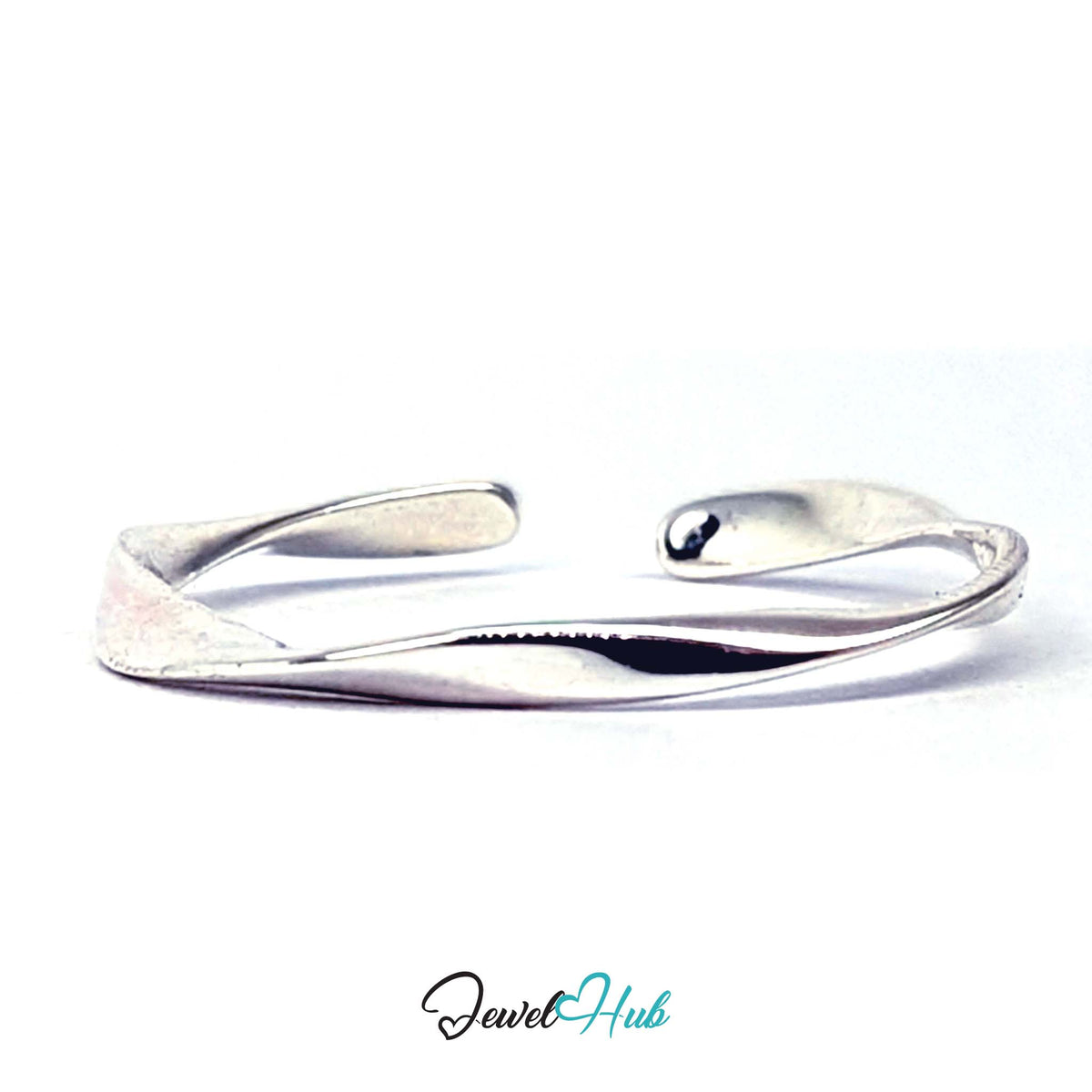 925 sterling silver twist wave ring with a polished ribbon band - JewelHub