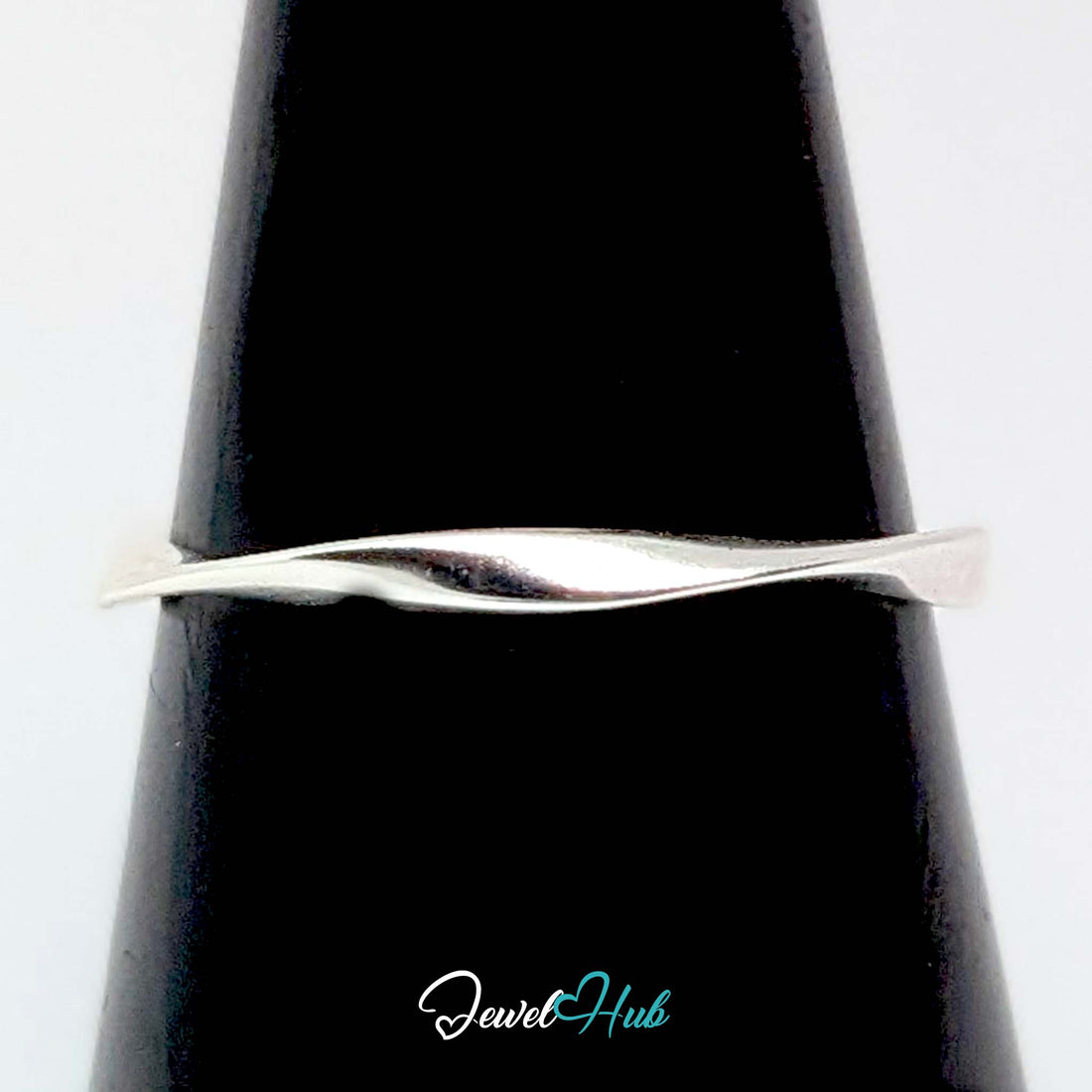 925 sterling silver twist wave ring with a polished ribbon band - JewelHub