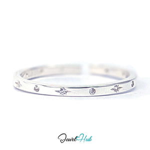 925 sterling silver starburst ring set right around with thirteen zirconia - JewelHub