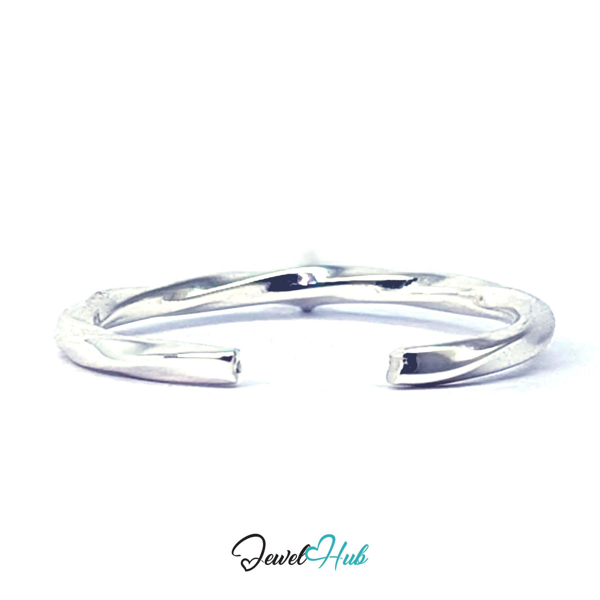 Twist ring from above, showing the continuous twist round the band - JewelHub