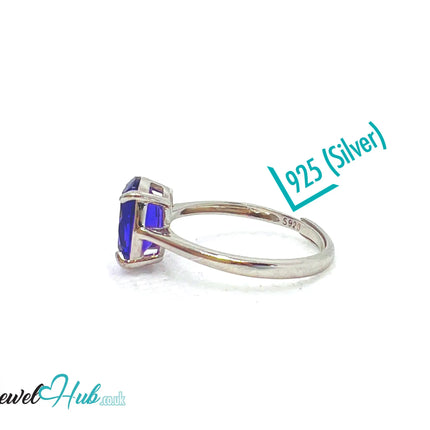 925 Sterling Silver High-Grade Natural Amethyst (1.7ct) Ring | Adjustable (M-O) | Violet Luxury EM