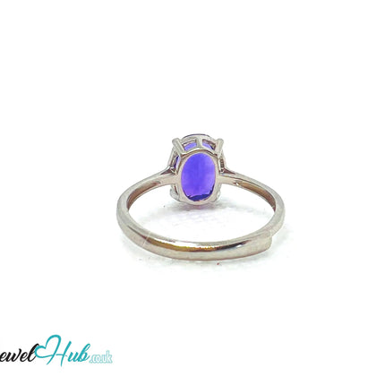 925 Sterling Silver High-Grade Natural Amethyst (1.7ct) Ring | Adjustable (M-O) | Violet Luxury EM