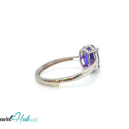 925 Sterling Silver High-Grade Natural Amethyst (1.7ct) Ring | Adjustable (M-O) | Violet Luxury EM