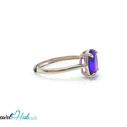 925 Sterling Silver High-Grade Natural Amethyst (1.7ct) Ring | Adjustable (M-O) | Violet Luxury EM
