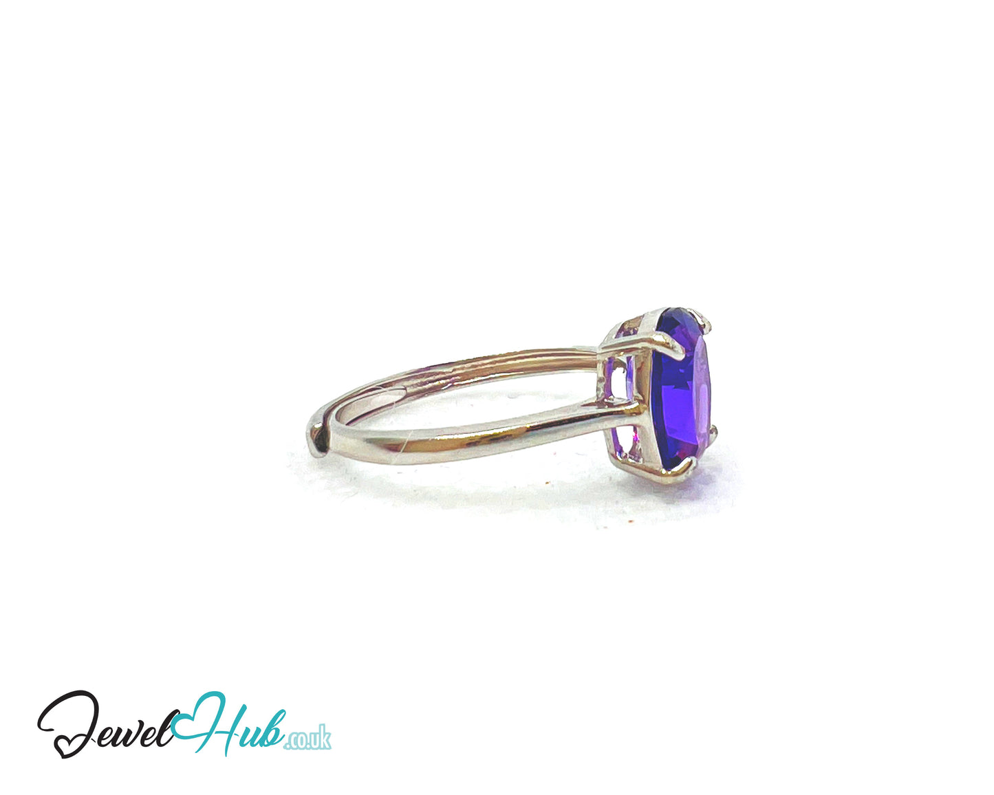 925 Sterling Silver High-Grade Natural Amethyst (1.7ct) Ring | Adjustable (M-O) | Violet Luxury