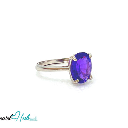 925 Sterling Silver High-Grade Natural Amethyst (1.7ct) Ring | Adjustable (M-O) | Violet Luxury EM