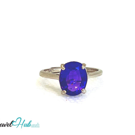 925 Sterling Silver High-Grade Natural Amethyst (1.7ct) Ring | Adjustable (M-O) | Violet Luxury EM