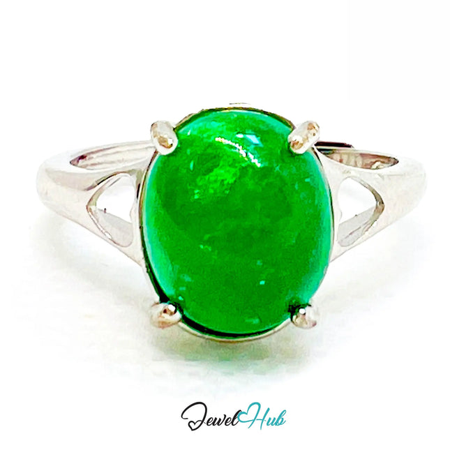 925 Sterling Silver Adjustable Emerald Ring – 2.6ct Green Gem | MNO Fit for Everyday Elegance and Gifting EM