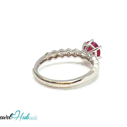 925 Sterling Silver Natural Ruby (1.045cts) Engagement Ring | Adjustable (L-N) | Radiant Legacy CT