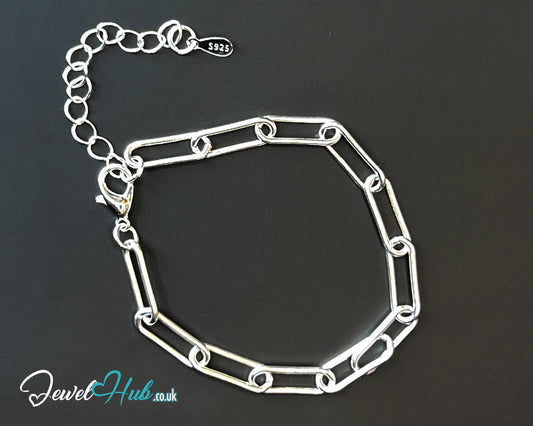 925 Silver Bold Chain Link Bracelet – Gleamweft
