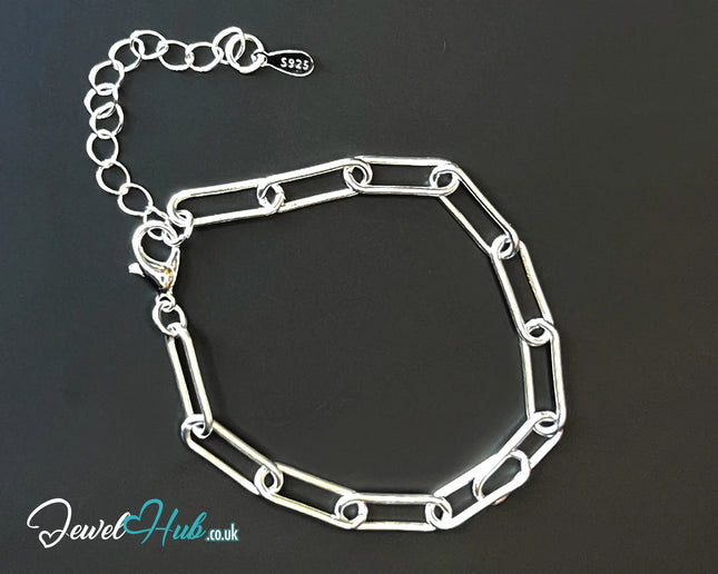 925 Silver Bold Chain Link Bracelet – Gleamweft CT