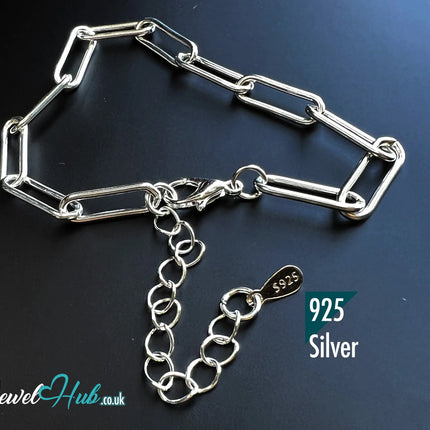 925 Silver Bold Chain Link Bracelet – Gleamweft CT