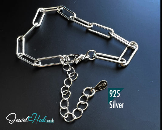 925 Silver Bold Chain Link Bracelet – Gleamweft