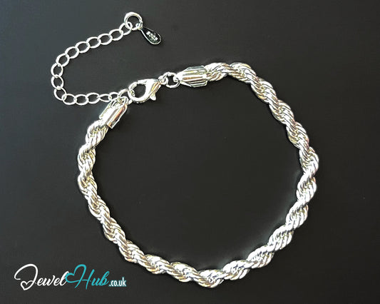 925 Silver Chunky Rope Bracelet – Strandbind