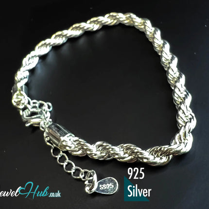 925 Silver Chunky Rope Bracelet – Strandbind CT
