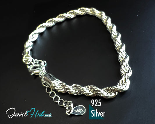 925 Silver Chunky Rope Bracelet – Strandbind